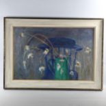 Margaret Thomas, oil on board, still life, signed with monogram, 48cm x 74cm, framed Good