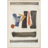 Jean-Francois Liegme (1922 - 1977), coloured etching, abstract, signed in pencil, plate 28cm x 19cm,