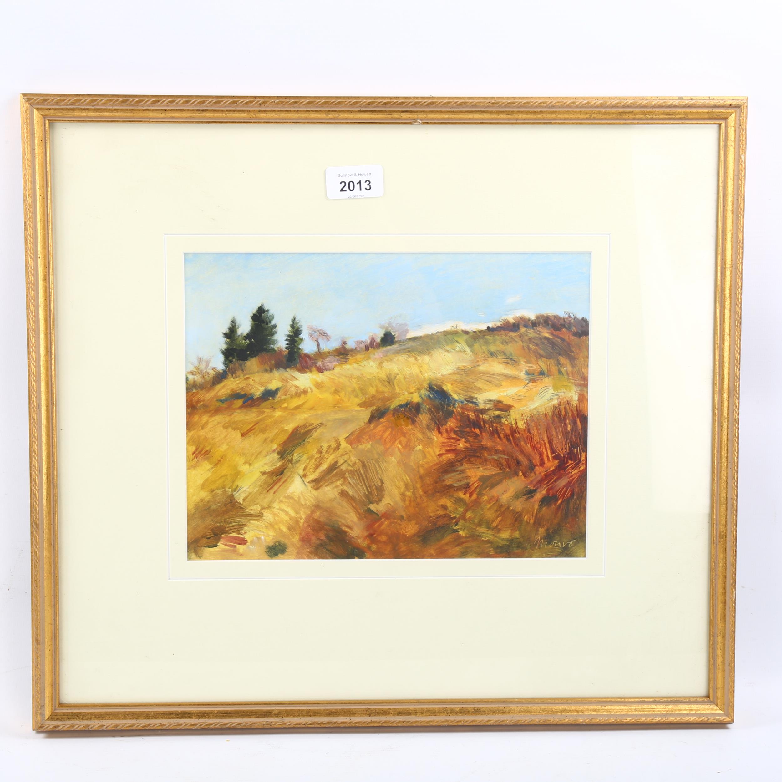 Monro, oil on paper, landscape at Okanagan, 21cm x 27cm, framed, provenance: Masters Gallery Alberta - Image 2 of 4