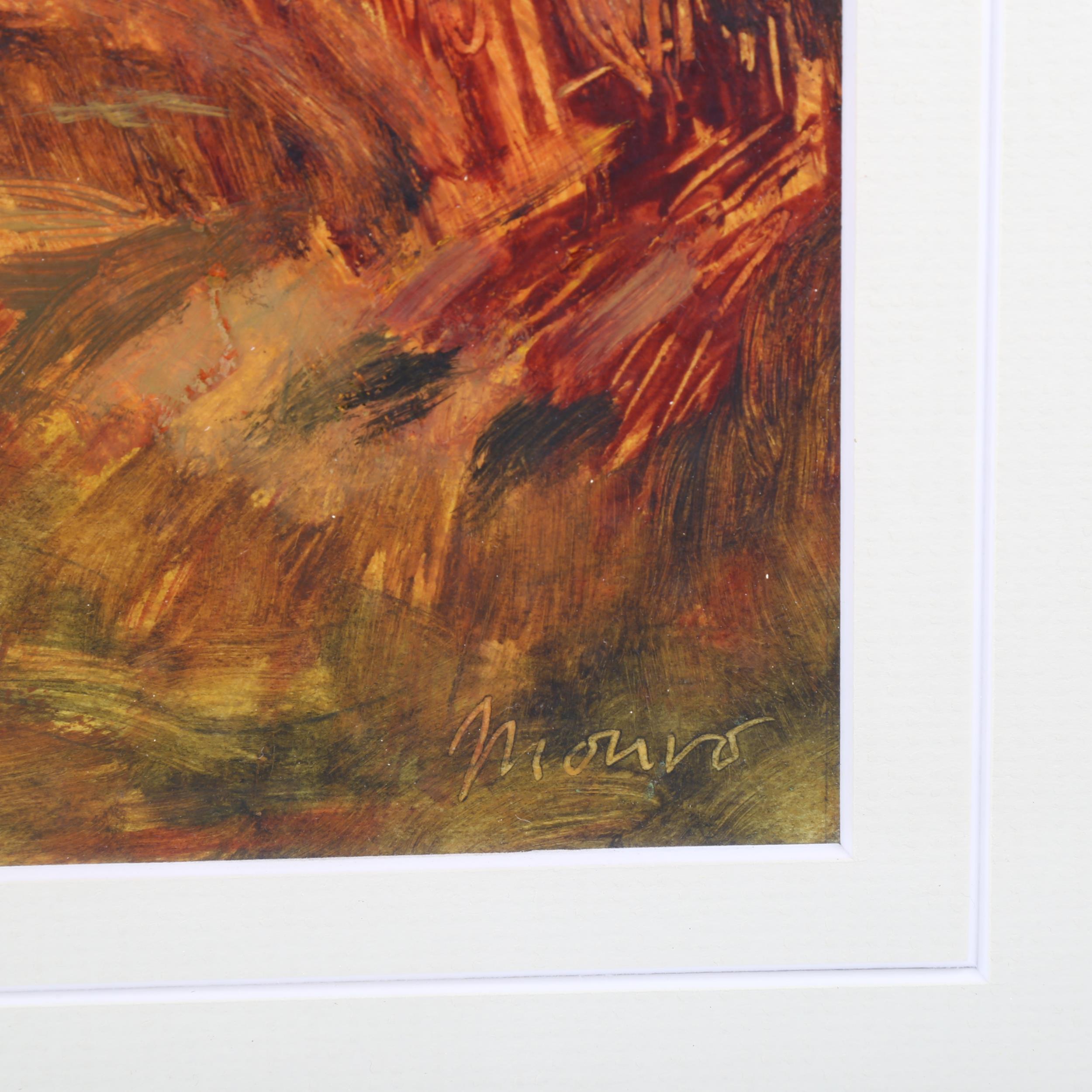 Monro, oil on paper, landscape at Okanagan, 21cm x 27cm, framed, provenance: Masters Gallery Alberta - Image 3 of 4