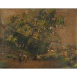 Frederick William Jackson, watercolour, farm scene, signed, 33cm x 42cm, framed Paper discolouration