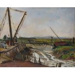 Muriel W Lyle, oil on canvas, marshes Rye, signed, 40cm x 50cm, framedq Good condition