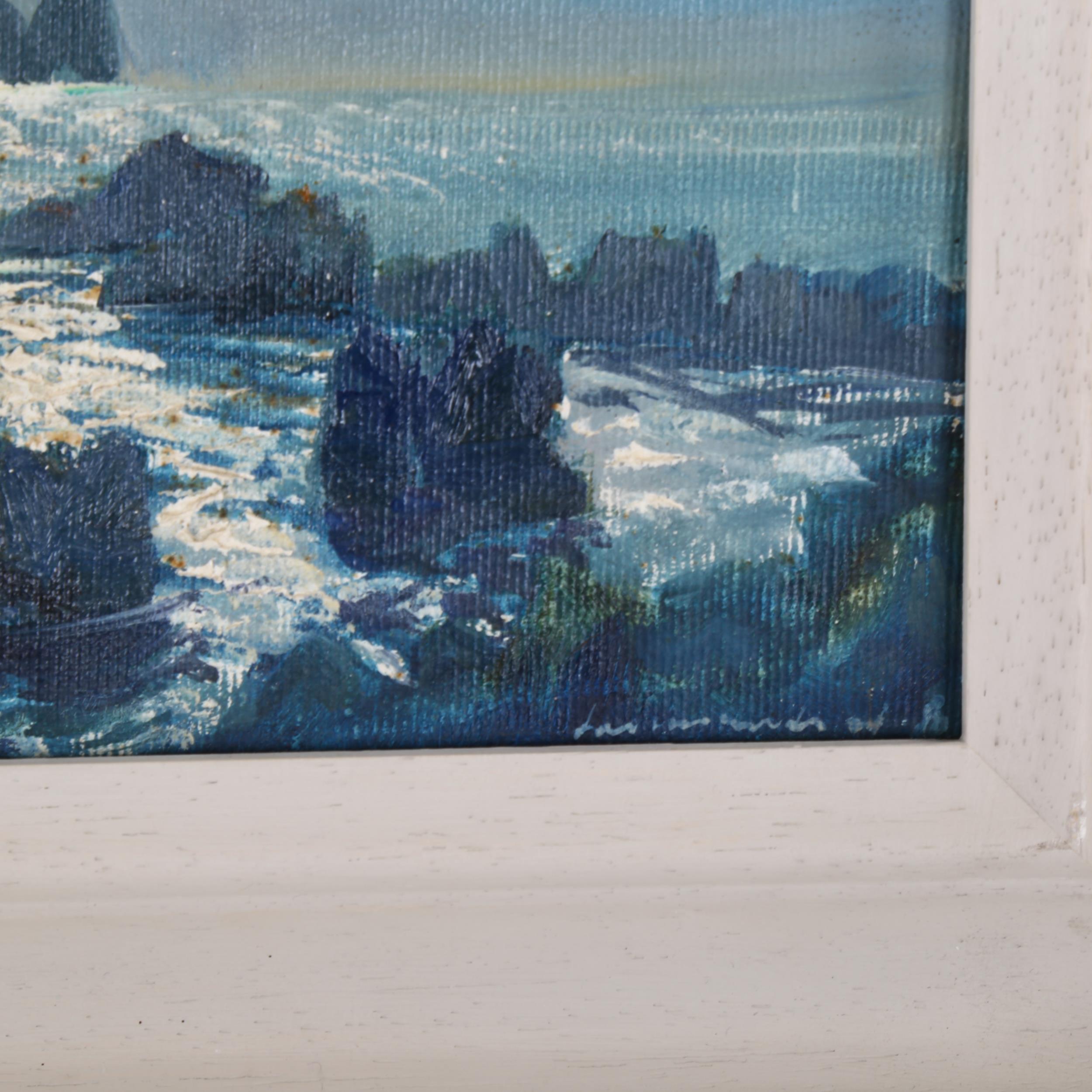 Lamorna Birch (1869-1955), oil on canvas, Sunlight on Rocky Coast, signed, 17cm x 23cm, framed and - Image 3 of 4