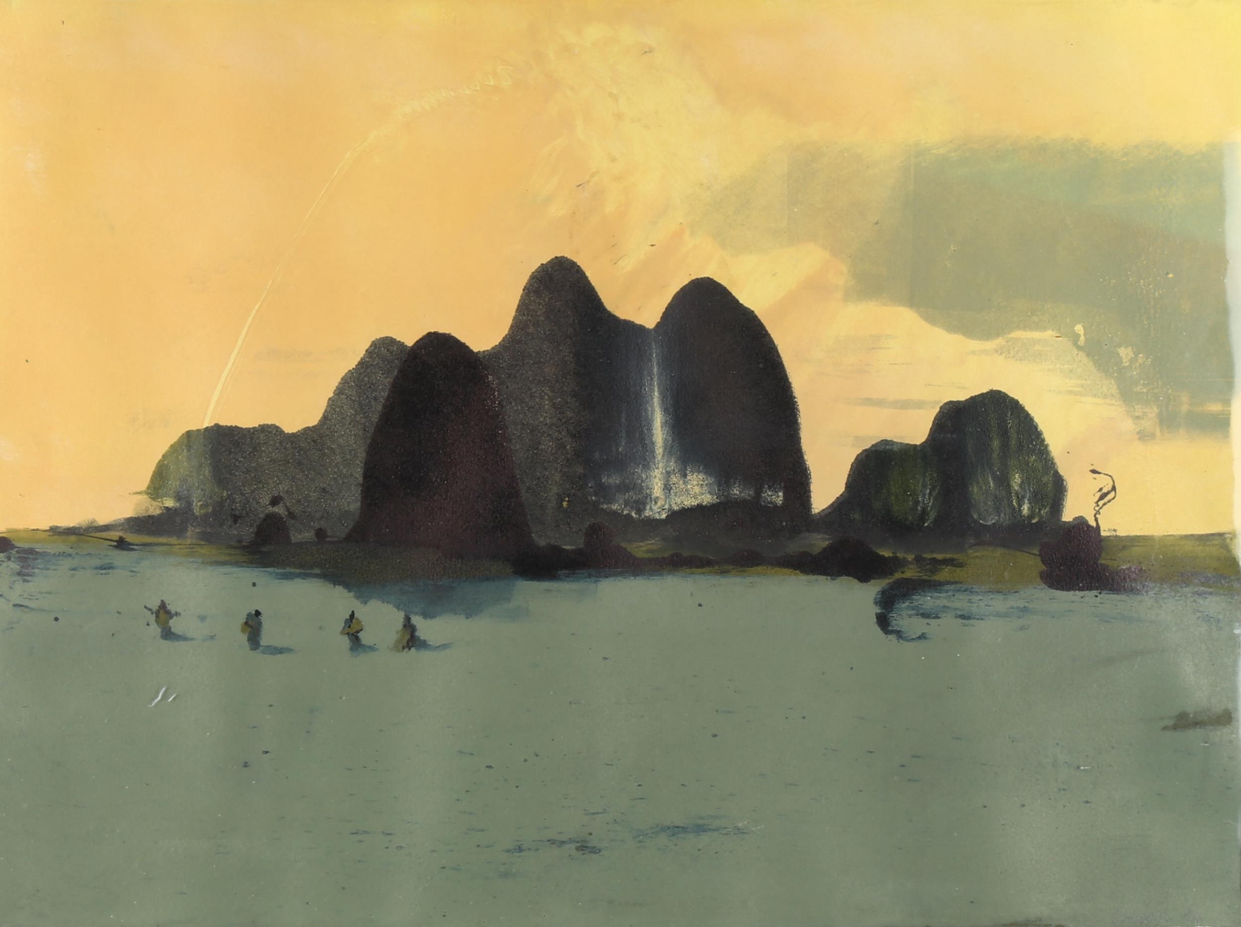 Nicholas Romeril (born 1967), lithograph, Going East II, signed in pencil, 1994, image 45cm x