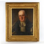 19th century oil on canvas laid on board, portrait of a man, unsigned, 53cm x 43cm, framed Good