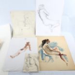 A collection of watercolour and pencil life studies, various artists (a quantity)