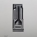 Paul Nash (1889-1946), limited edition wood engraving on paper, Design 1, 1929, 10.1cm x 3.8cm, with