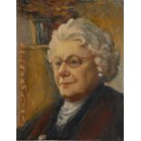 Ronald Ossory Dunlop (1894 - 1973), oil on board, portrait of Mrs Ernest Gatrell, unsigned,