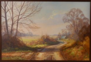 Christopher Osborne, oil on canvas, near Cowbeech Sussex, signed, 40cm x 60cm, framed Good condition