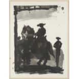 Pablo Picasso, mid-20th century lithograph, bullfighter, image 37cm x 26cm, framed Slight paper