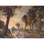 C S Kind, mid-20th century oil on board, after rain, signed, 45cm x 60cm, framed Good condition