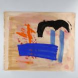 Alistair Grant, gouache?, abstract, 48cm x 57cm, unframed Good condition