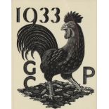 Eric Ravilious (1903-1942), wood engraving on paper, Cover for the Prospectus of the Golden Cockerel