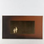 Mary de Foulds, 2 stainless steel relief wall plaques, man talk, 1975, overall 34cm x 59cm, and