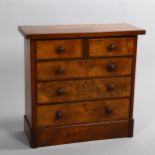 A Victorian miniature walnut chest of drawers, width 43cm, depth 18cm, height 42cm A few minor