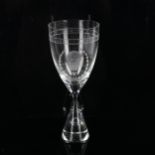 Kastrup Denmark, Winston Churchill etched commemorative glass goblet, height 21cm