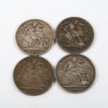 4 Victorian Crown coins