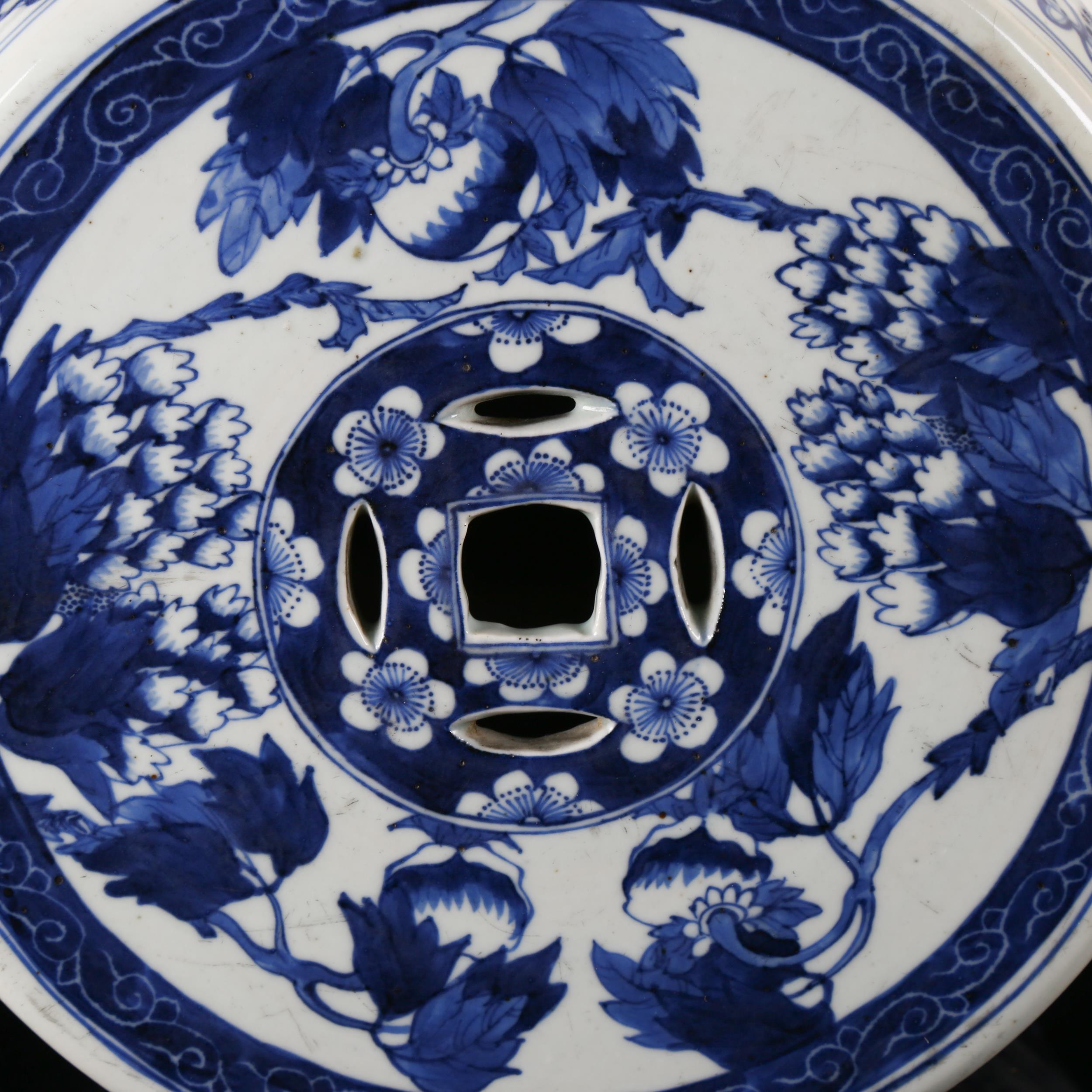 A Chinese blue and white 'Dragon' garden barrel seat, 19th century, underglaze blue decorated with - Image 9 of 10