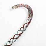 A 19th Century Nailsea glass cane with coloured double helix, length 92cm