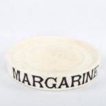Victorian shop margarine ceramic stand, by S Banfield of Brighton and Hastings, diameter 34cm No