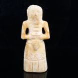 Mesopotamian carved stone votive figure, height 13cm, provenance: the collection of a private