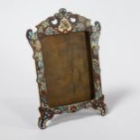 19th century brass and champleve enamel photo frame, height 22cm Good condition, no enamel damage or