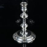 An Elizabeth II silver table candlestick, in Georgian style, hallmarks London 1970, height 16.5cm,