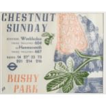 Edward Bawden (1903-1989), original colour lithograph poster on paper, Chestnut Sunday, 24.5cm x