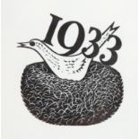 Eric Ravilious (1903-1942), engraving on paper, Kynoch Press Notebook 1933 Cover, 6.0cm x 5.5c.,