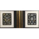 Pair of hand coloured lithographs, studies of jewellery, in decorative gilt frames, overall frame