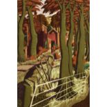 Simon Palmer, limited edition screen print, The Small Farmer And The Large Farm Worker, signed in