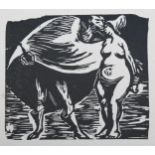 Ernst Barlach (1870 - 1938), lithograph, Aus Der Walpurgisnacht, published 1923, image 8cm x 9cm,