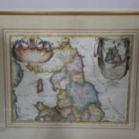 Angelo Morosini, pair of 17th/18th century hand coloured engravings, maps of England and Scotland,