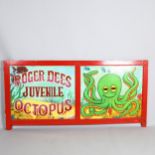 A fairground front board from Roger Dees Octopus ride, 170cm x 82cm