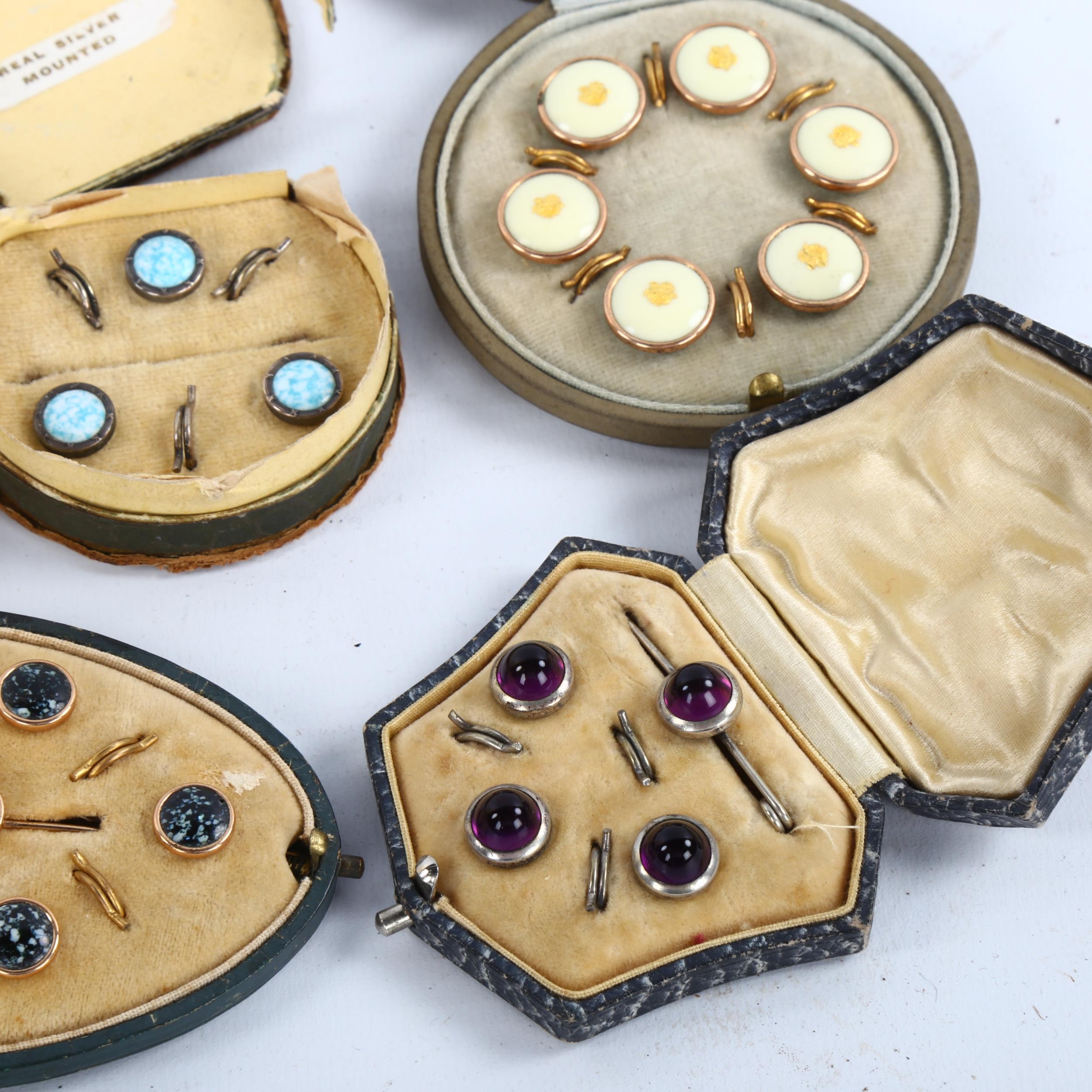 5 cased sets of Victorian dress buttons/studs - Bild 2 aus 3