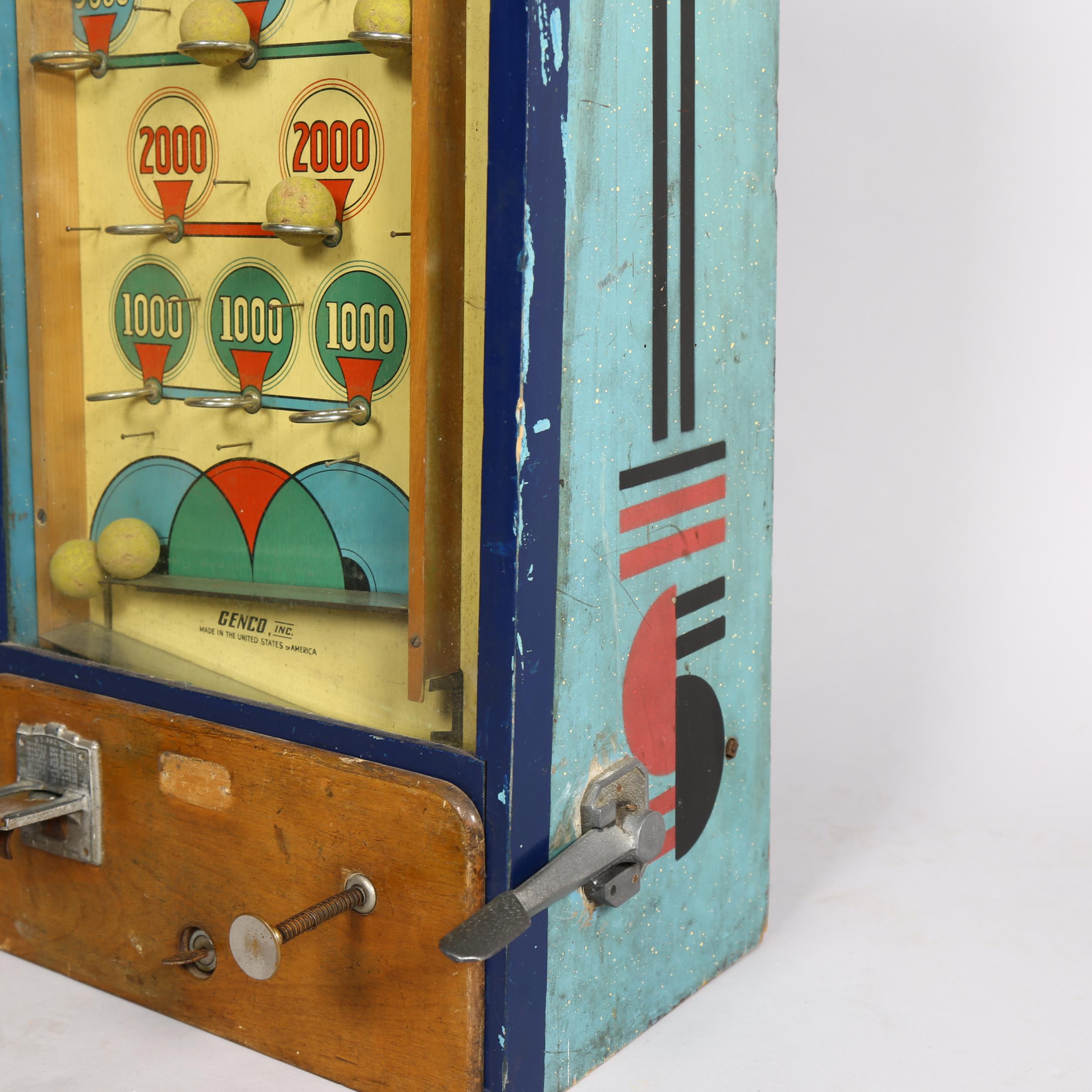 Genco (US) Hoops upright amusement arcade machine circa 1950s, operating on an old penny, painted - Bild 4 aus 8