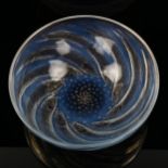 Rene Lalique Poissons opalescent glass bowl, impressed signature, diameter 21cm, height 7.5cm
