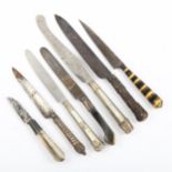 A group of Antique knives, including mother-of-pearl and agate-handled (7)