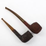 A pair of Dunhill shell briar pipes