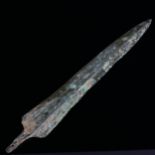 A small bronze, Near Eastern, Luristan culture sword, probably circa 1,000 BC, length 34cm