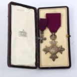 Silver MBE medal and miniature, hallmarks for Garrard & Co 1916, original Garrard case