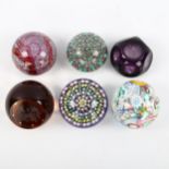 A collection of 6 glass paperweights, including Perthshire, Caithness and Channel Islands (6)