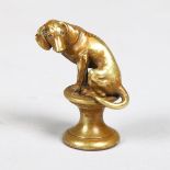 A 19th century gilt-bronze sculpture of a Dachshund, unsigned, height 5cm