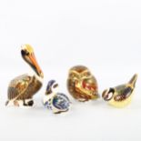 4 Royal Crown Derby birds, including pelican height 13cm (4) All in perfect condition