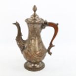 18th century Sheffield plate coffee pot, height 27cm