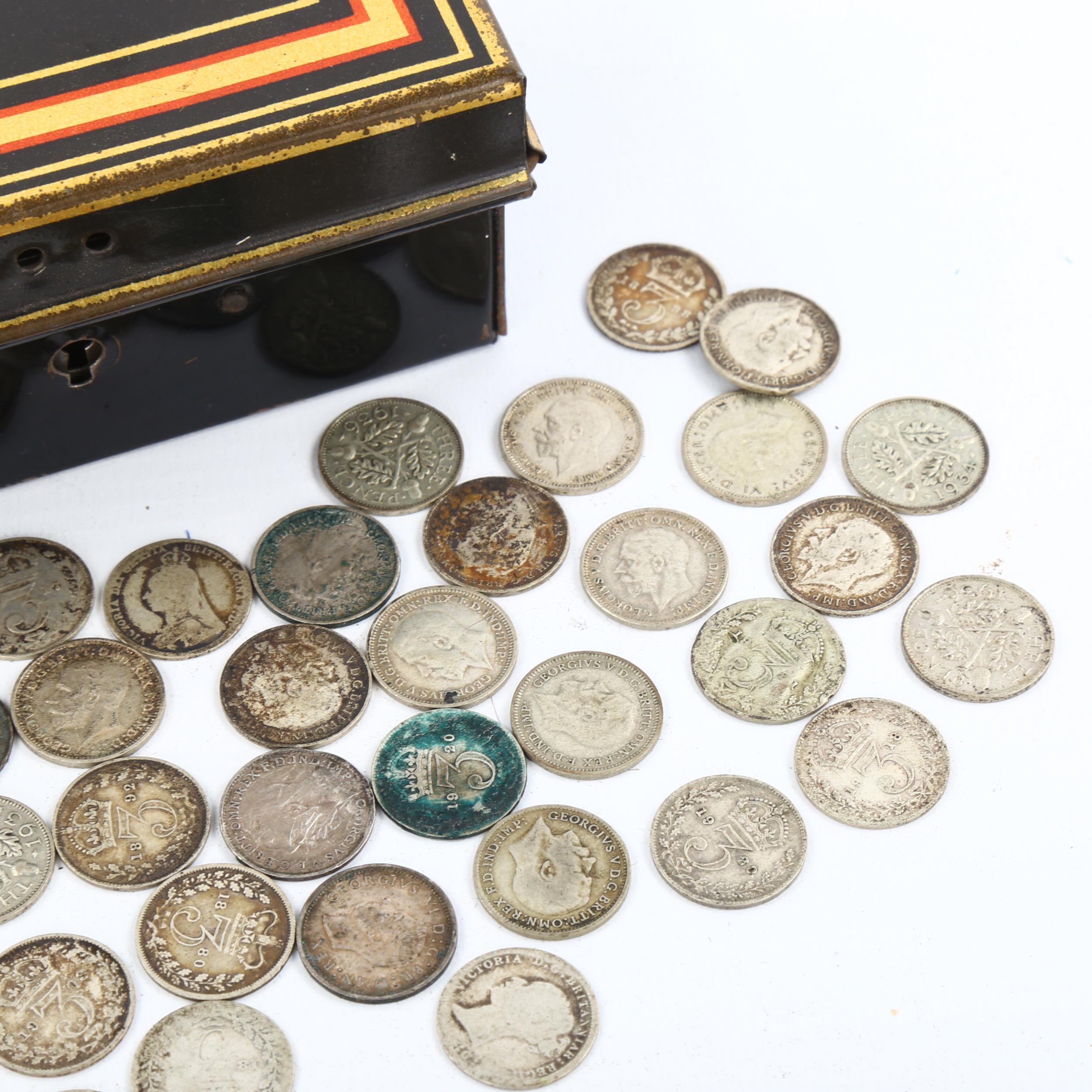 A collection of Victorian and later 3d silver coins - Image 2 of 3