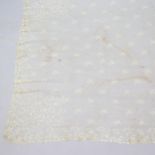 **WITHDRAWN** A 19th century hand embroidered wedding veil, approx 150cm x 150cm
