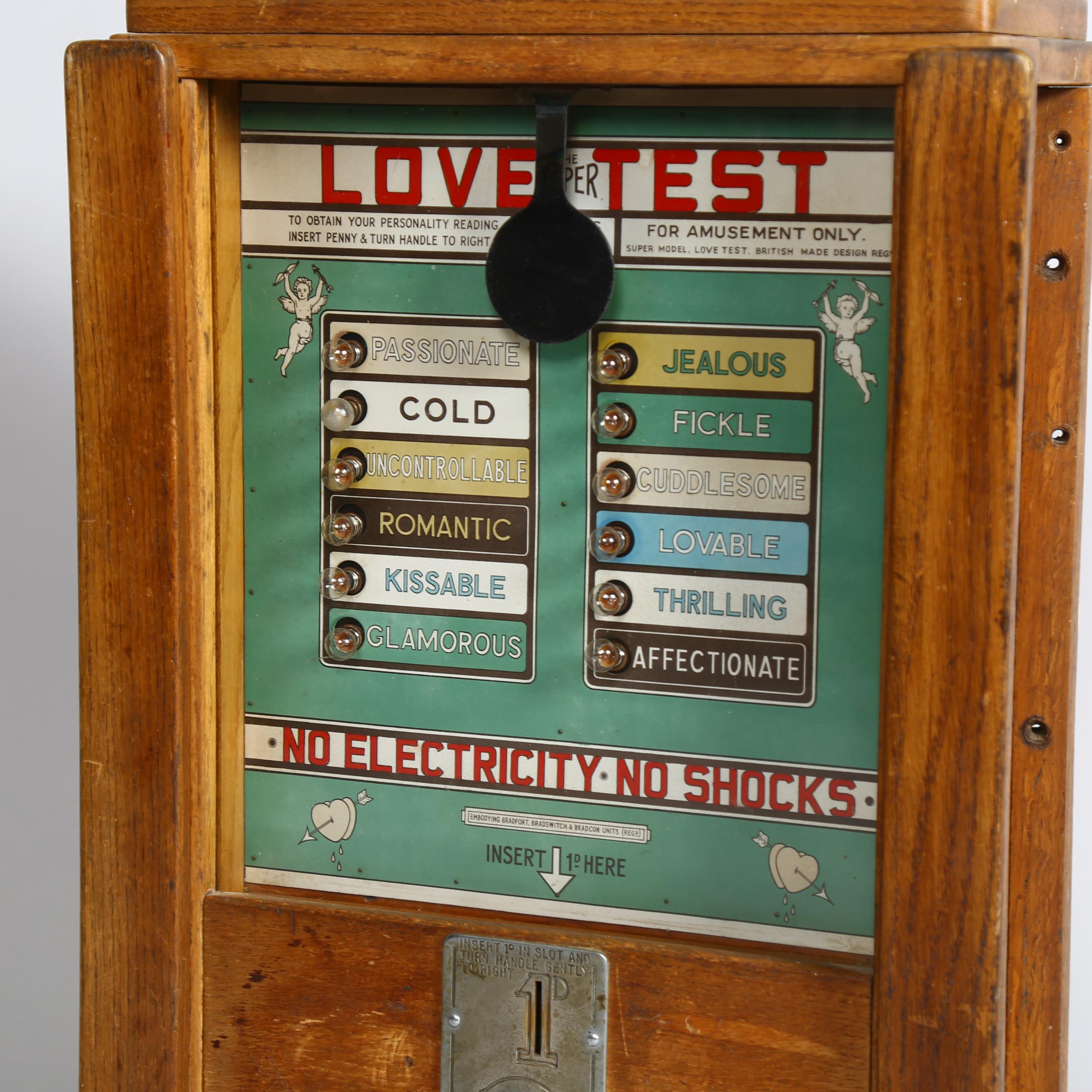 Super Love Test by Bradfort, Bradswitch, Bradcon, wall amusement arcade machine with light-up panel, - Bild 2 aus 4
