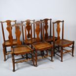 A set of 6 Georgian oak country dining chairs