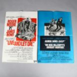 Film poster - James Bond -Live and Let Die / On Her Majesty's Secret Service - British Quad double